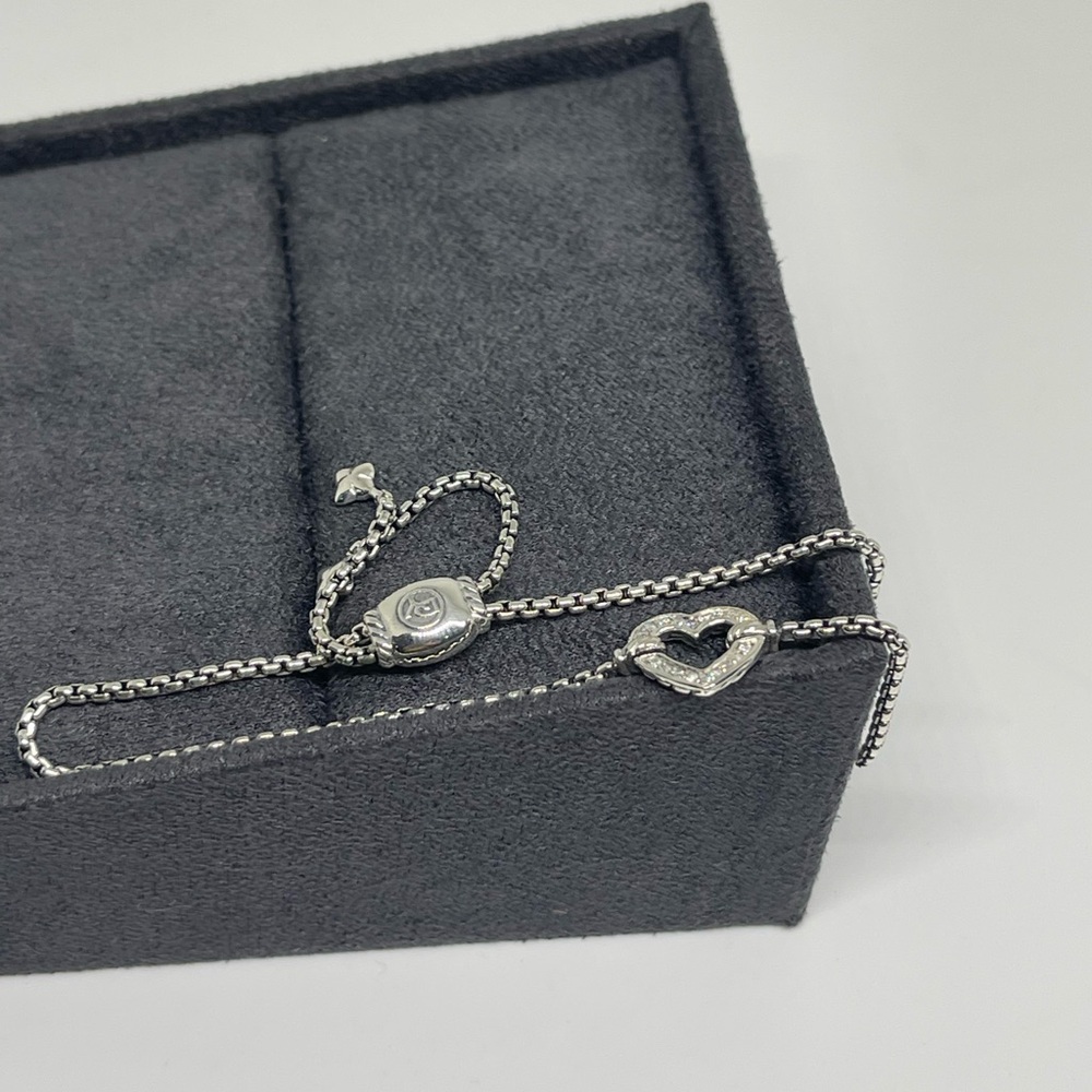 David Yurman Heart Station Bracelet with Diamonds - Picture 3 of 8